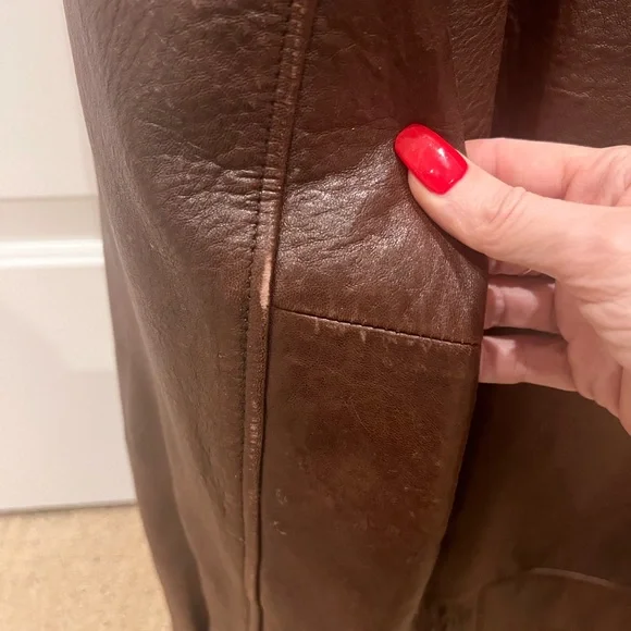 Men's Classic Brown 100% Leather Bomber Jacket - Picture 17 of 17